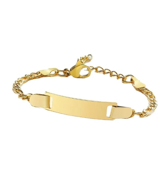 اسوارة لوحة الاسم الذهبية للأطفال